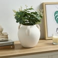 thumbnail image 3 of Home Decor Collection Matte Textured Ceramic Stoneware Vase with Handles, 8'', White, 3 of 6