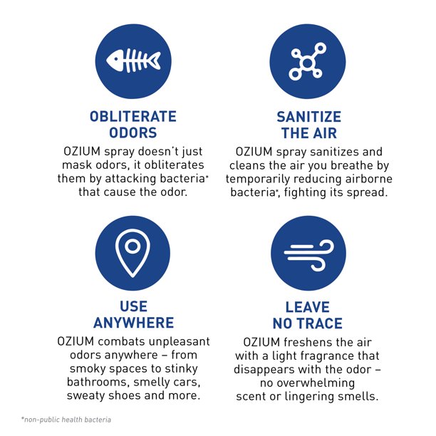 OZIUM Air Sanitizer Spray, 8oz, Original Fragrance