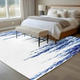 thumbnail image 4 of Area Rug for Living Room, Navy Blue Non-Slip Indoor Ex Large Carpet for Bedroom/Dining Room, Summer Botanical Leaves Watercolor Washable Low-Profile Rectangle Floor Runner Rugs - 8 x 10 Ft, 4 of 8