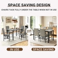 thumbnail image 3 of 5 Piece Dining Set, Modern Dining Table and Chairs Set for 4, Counter Height Bar Table Set, Modern Pub Table with 4 Velvet Fabric Cushioned Stools, Faux Marble Dining Table & Stools Set, D9297, 3 of 8