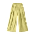 thumbnail image 6 of Bovxnpu Girls Wide Leg Pants Summer Casual Athletic Pants High Waisted Solid Wide Leg Pants With Pockets Pants, 6 of 7