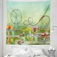 thumbnail image 1 of Ferris Wheel Tapestry, Graphic Composition of an Amusement Park with Bumper Cars Horror Tunnel Swings, Fabric Wall Hanging Decor for Bedroom Living Room Dorm, 5 Sizes, Multicolor, by Ambesonne, 1 of 1