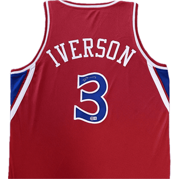 Allen Iverson Signed Autographed Red/Blue Jersey Beckett