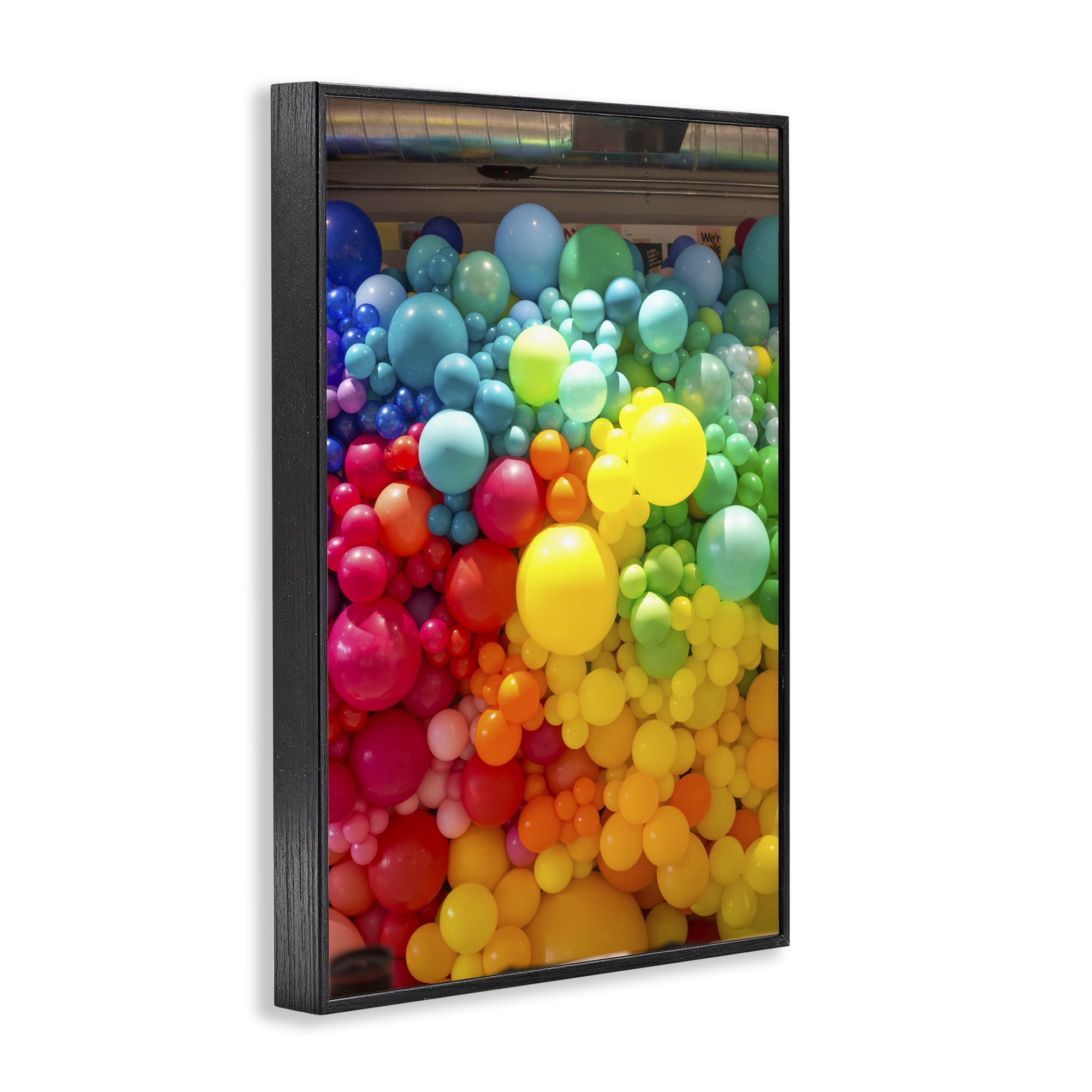 Stupell Industries Lively Colorful Balloons Black Framed Giclee Art, design by LISH Creative