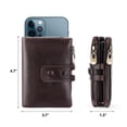 thumbnail image 3 of FALAN MULE Genuine Leather Wallet for Men Large Capacity Men Wallets RFID Blocking ID Window Card Case with Zip Coin Pocket, 3 of 7