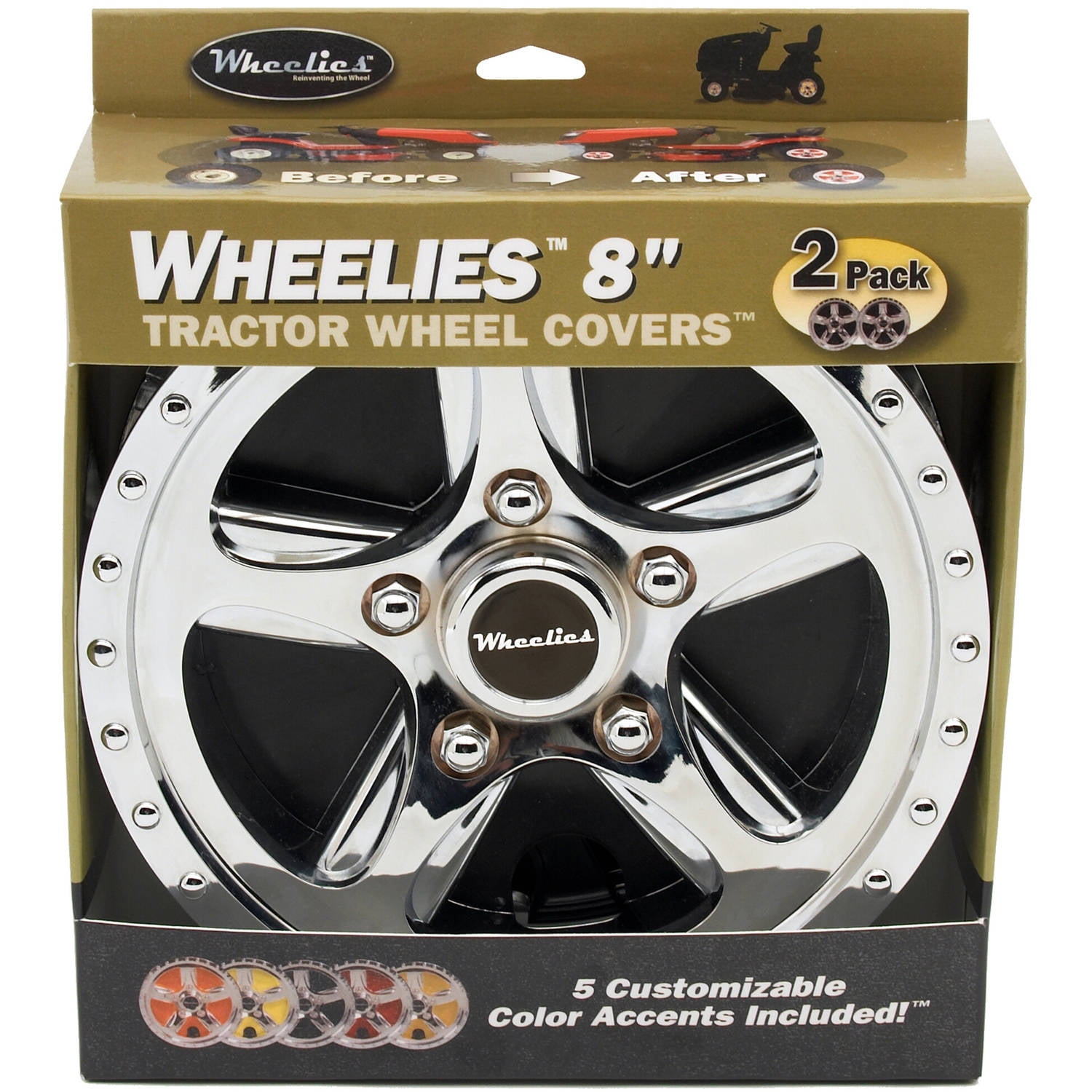 Good Vibrations 188 8" Tractor Wheel Covers 2Count