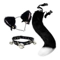 thumbnail image 4 of Conjunto de collar y cola con orejas de gato Salvador disfraz Color negro, 4 of 10