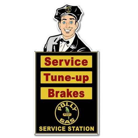 

Past Time Signs PS570 Attendant Polly Service Station Plasma Metal Sign - 30 x 14 in.