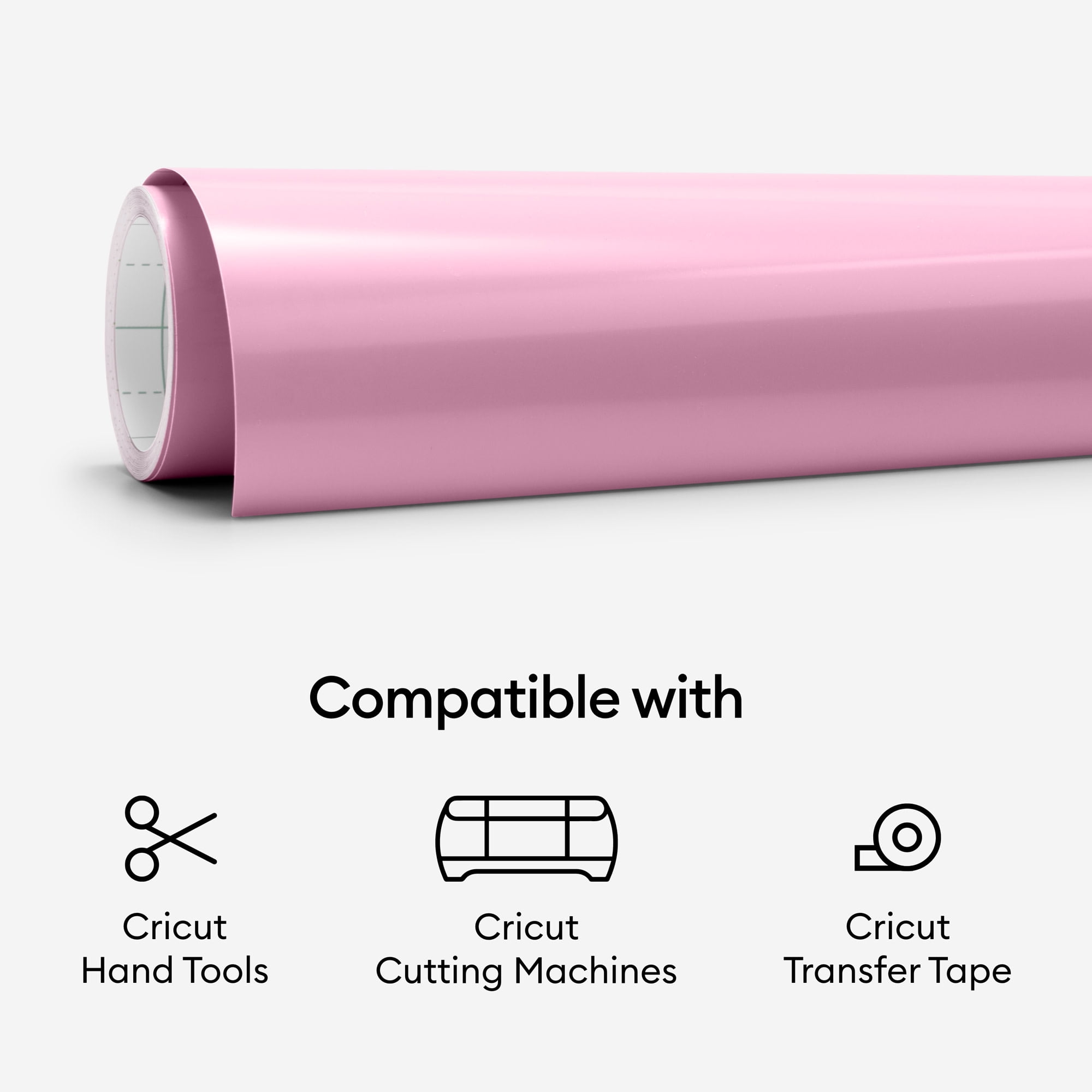 (3 pack) Cricut Premium Vinyl Permanent, Light Pink, 12" x 48"
