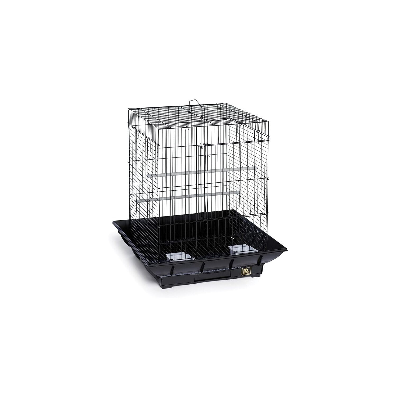 HomeStock Mountain Majesty Clean Life Bird Cage with Spacious Interior, Durable Build, Easy-to-Clean Features, and Secure Design for Birds' Comfort-Color:Black