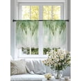 thumbnail image 3 of Green Palm Leaves Sheer Curtains 54 Inch Length 2 Panels Set, Summer Botanical Tropical Voile Window Treatment Rod Pocket Short Kitchen Curtains Drapes for Bedroom 52"x54"x2, 3 of 7