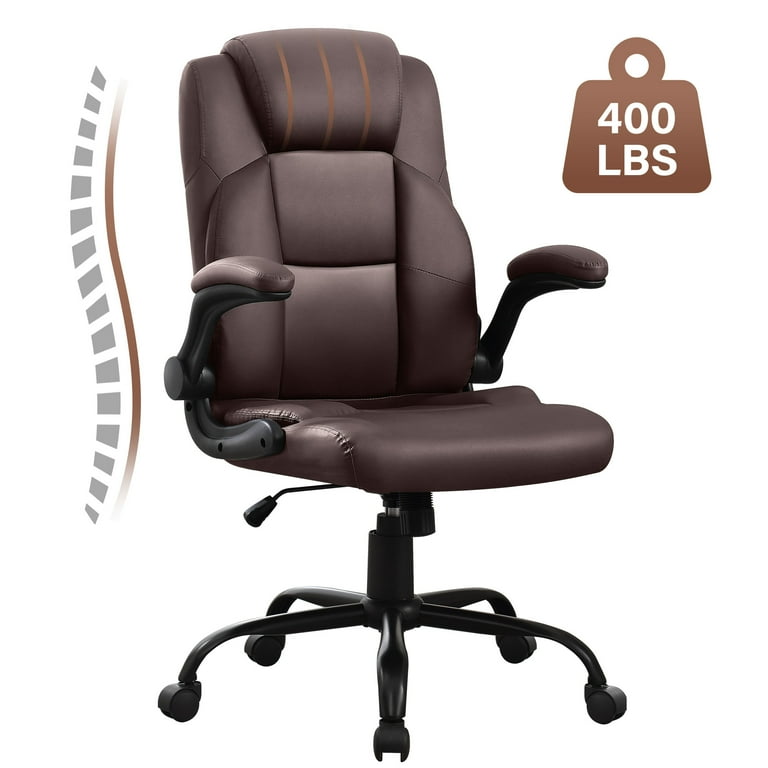 JONPONY Big and Tall Office Chair 400LBS Wide Seat Ergonomic Computer Desk Chair High Back Executive Leather Chair Adjustable Task Chair Lumbar Back Support 8 Hours Heavy Duty Design 9189 Brown Walmar...