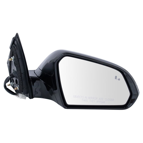 TRQ Passenger Side Power Heated Mirror Black Cover Turn Signal Blind Spot Indicator Fits 2015-2017 Hyundai Sonata HY1321228