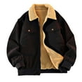 thumbnail image 6 of EOYWHK Corduroy Jackets for Women Fleece Linen Vintage Coats Button Down Fuzzy Thicken Cropped Jacket, 6 of 8