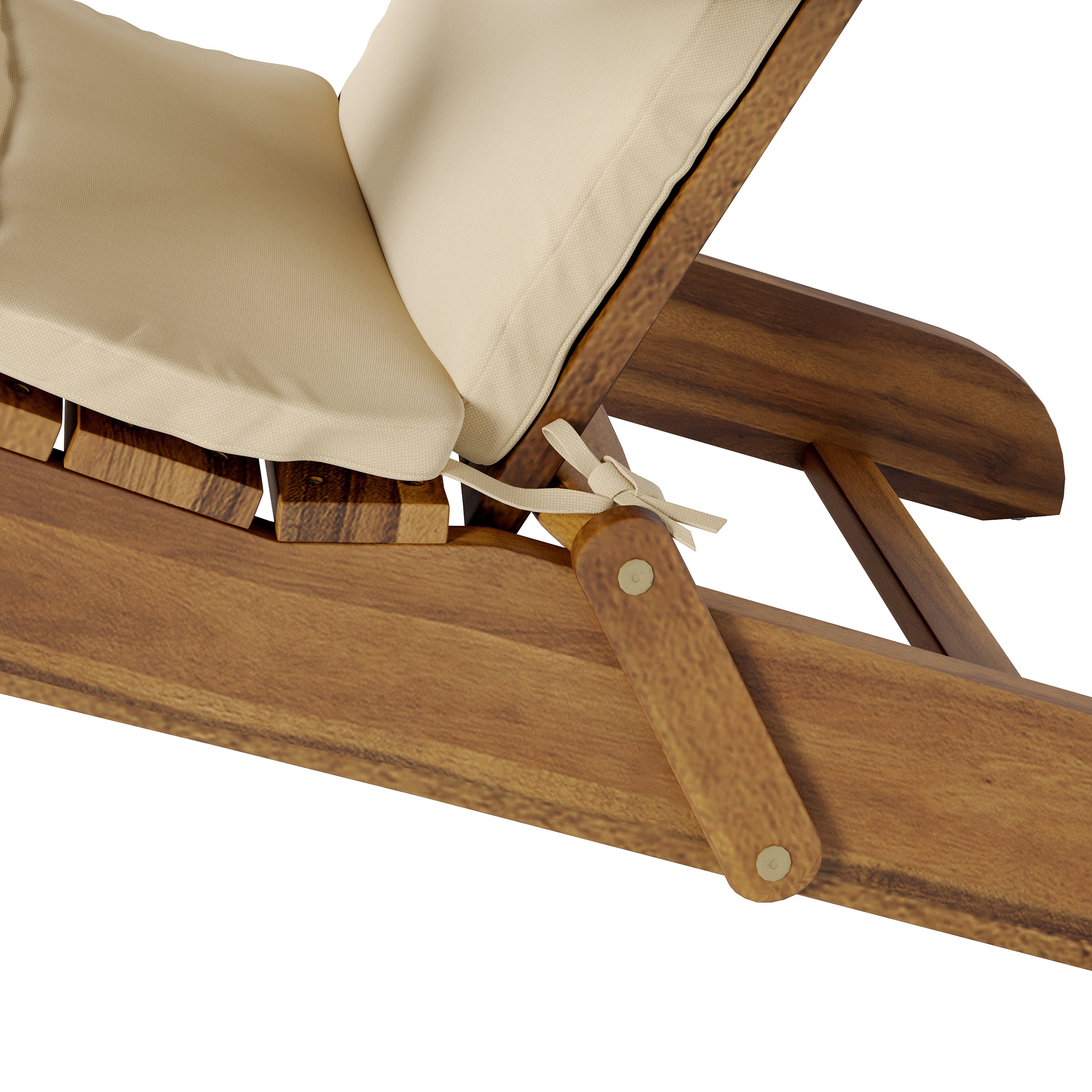 Mimi Outdoor Acacia Wood Adirondack Chairs with Cushions, Natural, Khaki