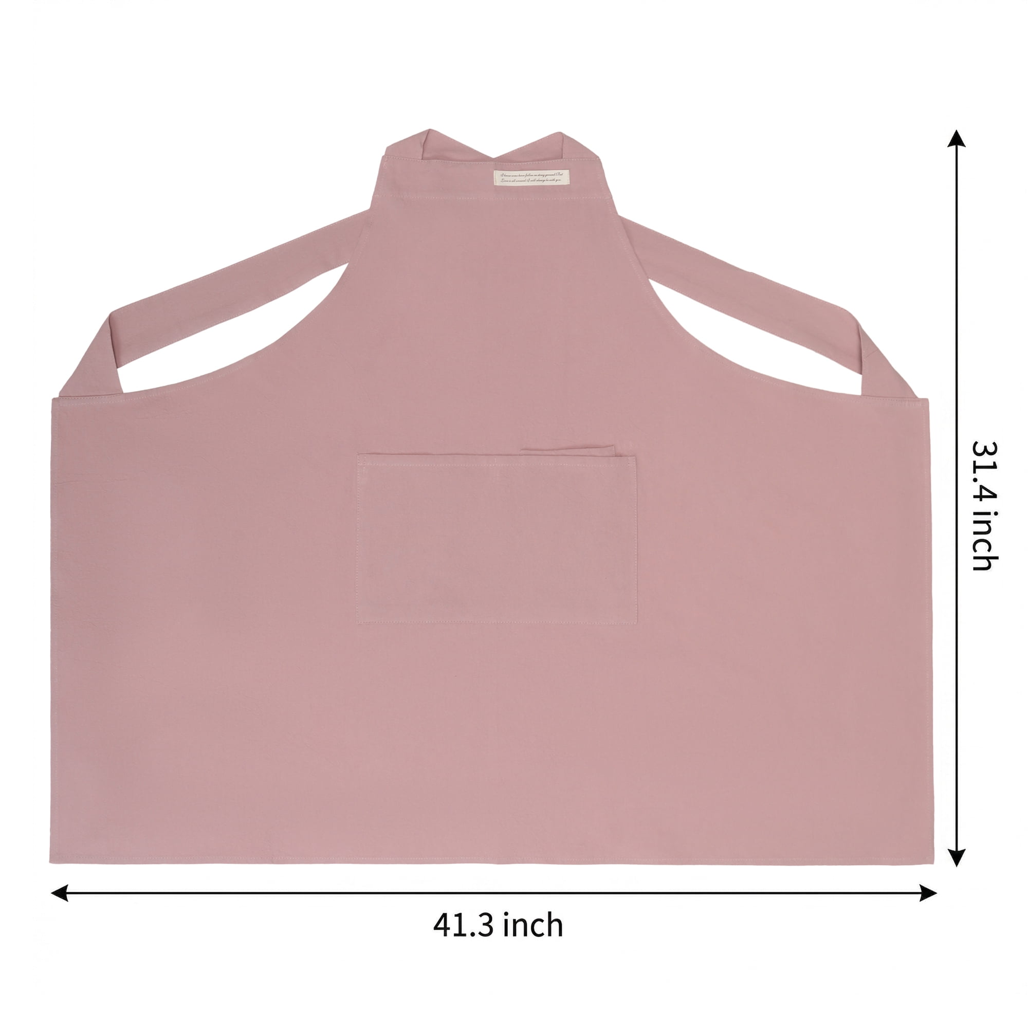 Unique Bargains Women with Pockets Kitchen Apron Cotton Cooking Apron 31.4x41.3in Pink