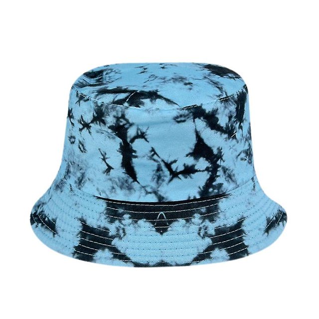 Sombrero de pescador con estampado Tie-dye, sombrero de pescador con protección solar para exteriores, sombrero de olla de doble cara con grafiti Feliz Sencillez