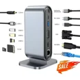 thumbnail image 1 of Adaptador Hub Usb Tipo C 4k Hdmi Vga/pd Con Ethernet 12 En 1 Pamolo  Portátil, 1 of 5