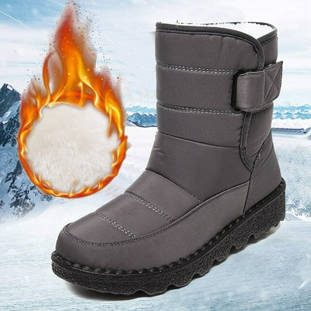 

Rimocy Non Slip Waterproof Snow Boots for Women 2022 Thick Plush Winter Ankle Boots Woman Platform Keep Warm Cotton Padded Shoes