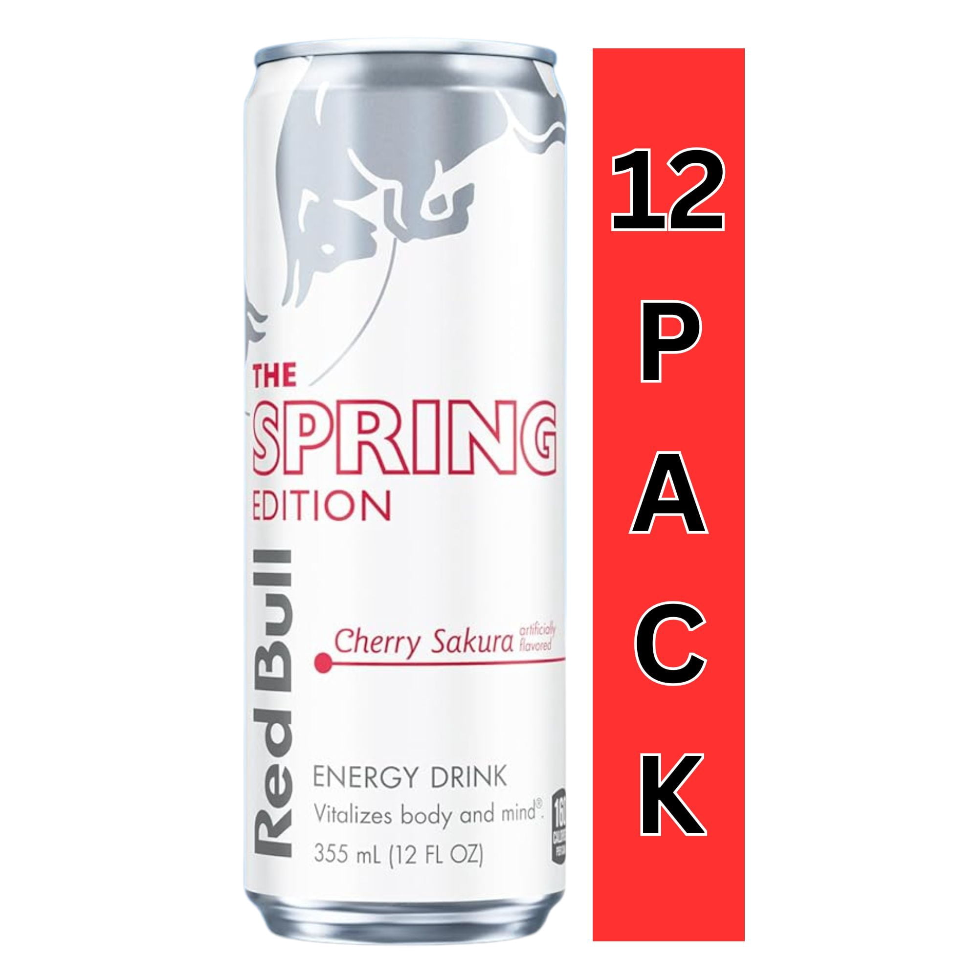 Red Bull Spring Edition Cherry Sakura, 12 fl oz Cans, 12‑Pack, Limited Edition Energy Drink