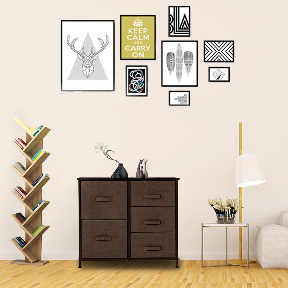 Kepooman Drawer Dresser, Dresser Drawer Organizer 5 Drawers, End Table Storage Cabinet, Easy Pull Fabric Bins, Wooden Side Table for Bedroom, Hallway, Entryway Furniture, Brown Kepooman Drawer Dresser, Dresser Drawer Organizer 5 Drawers, End Table Storage Cabinet, Easy Pull Fabric Bins, Wooden Side Table for Bedroom, Hallway, Entryway Furniture, Brown