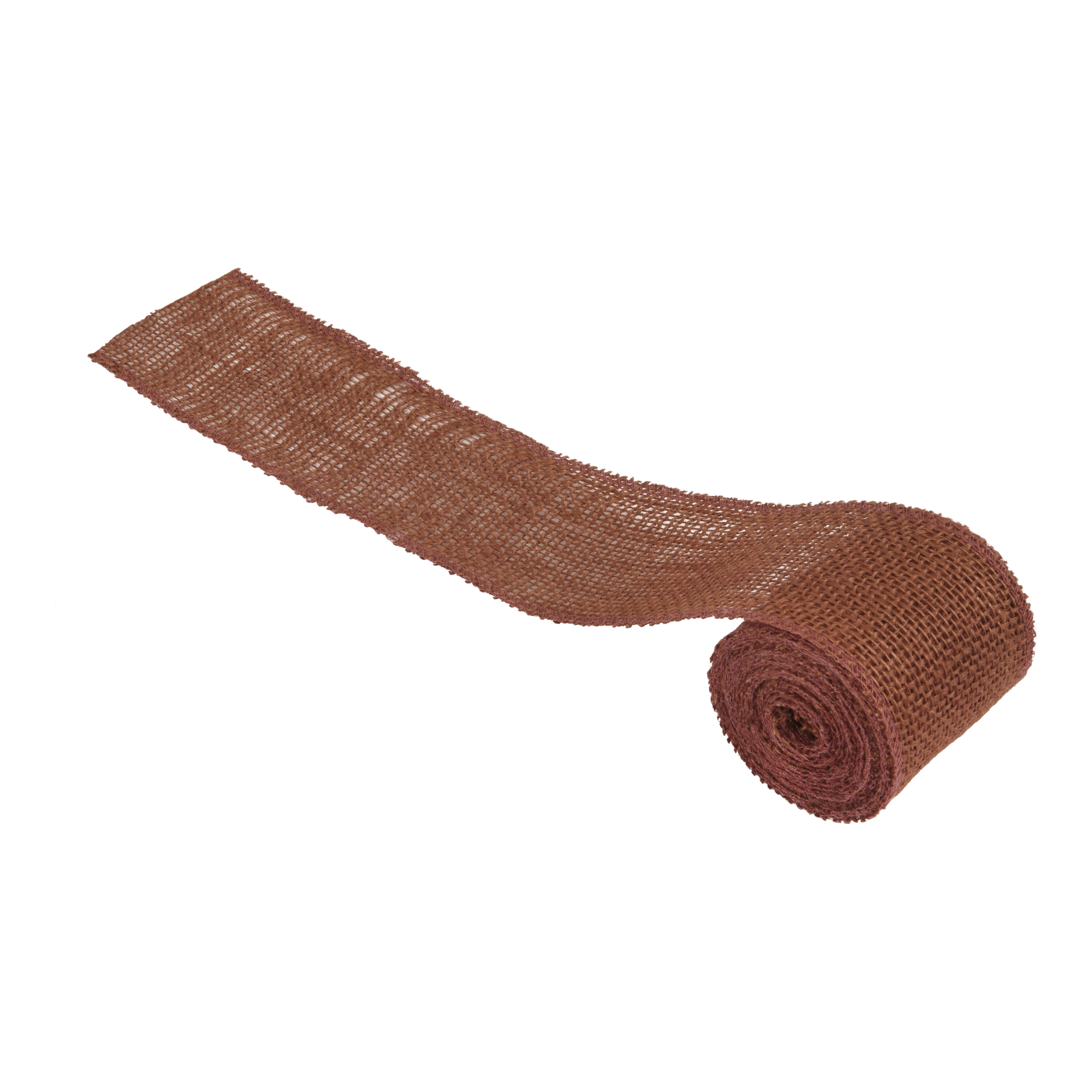 Love, Laugh, Craft Jute Burlap Roll Precut, Finished Edges, 3"W x 5-Yards, 740-35, Rust Brown