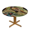 thumbnail image 3 of Orinice Pheasants Quilted Background Arts and Crafts Movement Round Table Cover Stain Resistant Washable Indoor Outdoor Tablecloth Kitchen Dining Wedding Parties Tablecloths 100% Polyester Fiber 46-50, 3 of 8
