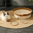 thumbnail image 3 of Stimulicat Cat Bed Rope Cotton,Foldable Scratchable Cat Handwoven Basket,Cutypet Breathable Durable Natural Rattan Woven Pet Sleeping House with Teasing Ball & Cushion for Small & Large Cat & Dog, 3 of 7