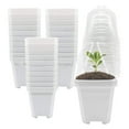 thumbnail image 7 of CPAN 10 pcs Plant Nursery Pots With Humidity Dome Small Plastic Square Flower Pot, 7 of 7