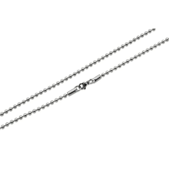 SilverCloseOut Stainless Steel Classic Unisex Dog Tag Bead Chain 3.0mm 16"