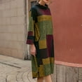 thumbnail image 5 of Zpanxa Fall and Winter Dresses for Women Women Fashion Retro Printed Loose Mid-length Long Sleeve Dress Crewneck Oversized Loose Long Pullover Sweater Dress, 5 of 8