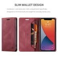 thumbnail image 4 of iPhone 12 Pro Wallet Case, iPhone 12 Case, Dteck Leather Flip Wallet Case with RFID Blocking Card Slot Magnetic Closure Folio Phone Case for Apple iPhone 12 Pro / iPhone 12 6.1 inch, Red, 4 of 11