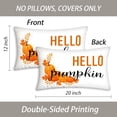 thumbnail image 2 of Pumpkin 12X20 Pillow Cover Set of 2, Decorative Orange Throw Pillows for Couch - Long Rectangle Soft Washable Leaves Fall Lumbar Pillow Cases for Bed Bedroom Dorm Sofa, Hello Pumpkin, 2 of 6