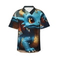 thumbnail image 1 of Fotbe Adorable Blue Baby Dragon Camisa Hawaiana para Hombre Unisex – Camisa Casual de Verano con Botones de Manga Corta de Algodón y Lino,Small, 1 of 7