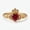 Rose Plated, variant on Heart Cut Ruby & Round Diamond Claddagh Ring, 925 Sterling Silver Yellow Gold Plated Proposal Heart Crown Ring, July Birthstone Jewelry, Gift for Her