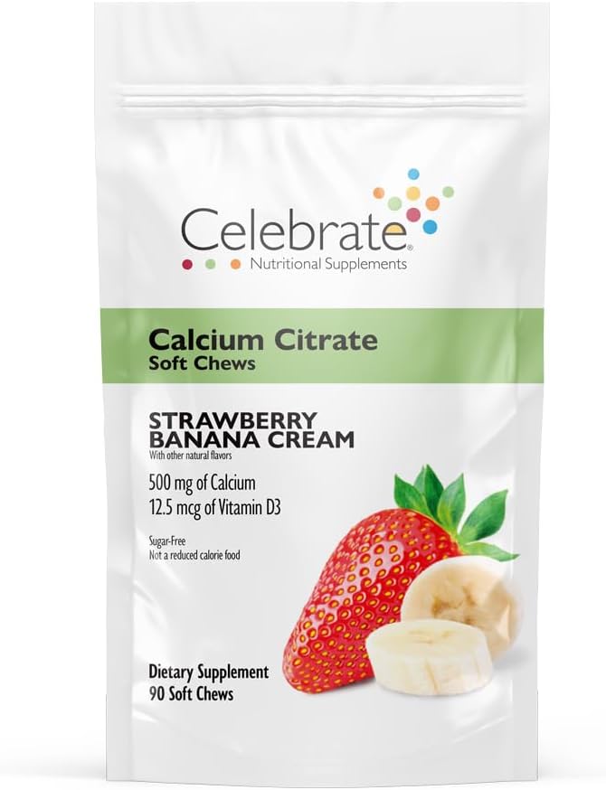 Vitamins Bariatric Calcium Citrate Soft Chews with Vitamin D3, 500mg, SugarFree & GlutenFree
