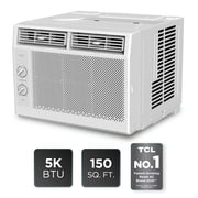 TCL 5,000 BTU Mechanical Window Air Conditioner (White) - Two-in-One Cooling & Fan, 7 Temperature Settings, Dual Fan & Cooling Speeds, Compact Fit, Washable Filter, Cools up to 150 Sq ft - W5WM-3