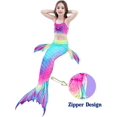 thumbnail image 4 of Mermaid Tails Swimsuit for Girls Swimming 3Pcs Mermaid Princess Bathing Suit for 4-13 Year Old High quality, 4 of 5