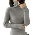 thumbnail image 2 of Suéter de punto mujer Baoblaze Cuello alto Gris XXL, 2 of 6