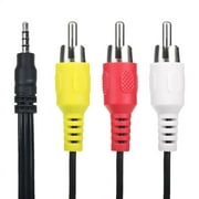 CJP-Geek mini 3.5mm to 3 RCA AV A/V Audio Video TV Cable Cord Lead compatible with Aiptek Camcorder