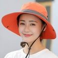 thumbnail image 4 of CDAR Bucket Hat Casual Chinstrap Wide Brim Women Summer Ponytail Cap for Climbing, 4 of 8