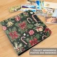 thumbnail image 4 of FORMRS 3 Ring Photo Album 4"x6" Self Adhesive Large Capacity PU Leather Cover, Black Christmas Holly, 4 of 8