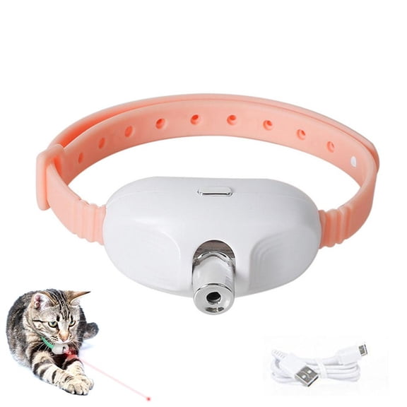 Pekkaxy LED Cat Collar with Flashing Lights, USB-C Rechargeable for Self-Play, Adjustable Silicone Band for Indoor Entertainment