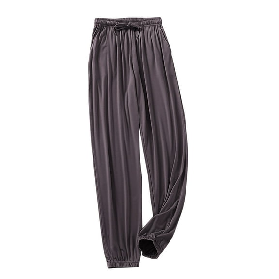 USNSM Women's Long Sleep Pants Summer Modal Lightweight Lounge Pants Casual Home Wear Bottoms Comfort Pajama Pants Dark Gray XL