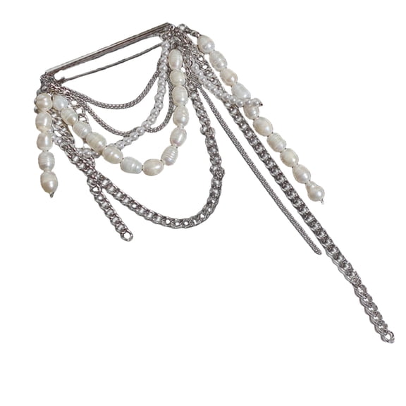 Antique Style Cascading Fringe Brooch Sturdy Sparkling Imitation Pearls Badge