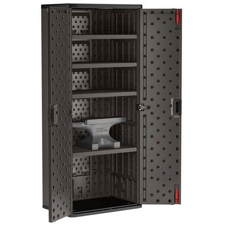 Suncast 72-Inch 4-Shelf Storage Cabinet Locker for Garage, Black Suncast 72-Inch 4-Shelf Storage Cabinet Locker for Garage, Black