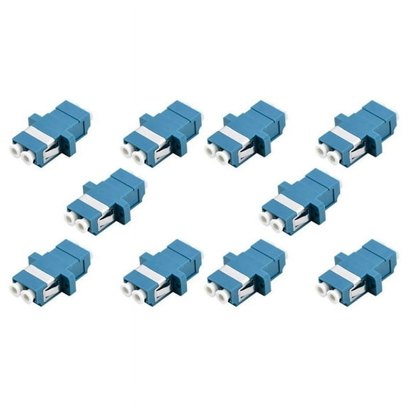 LC Fiber Optic Adapter - LC to LC Duplex Singlemode Coupler - 10 Pack - Blue,10 x LC Fiber Optic Adapter,Blue
