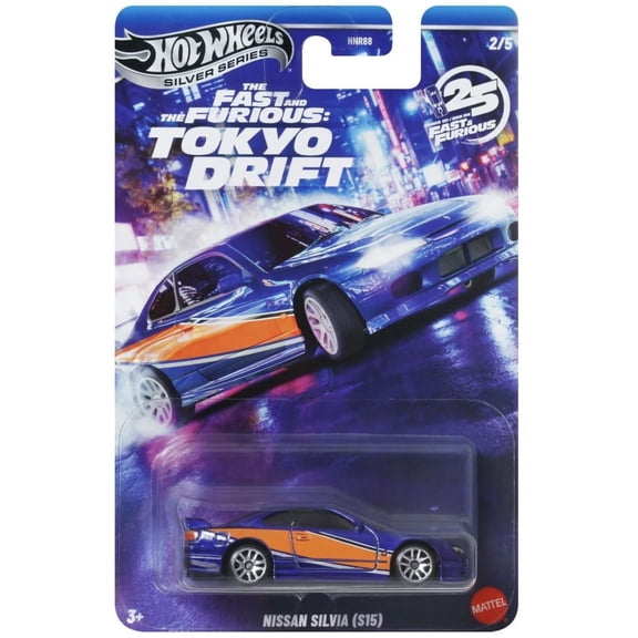 Hot Wheels Nissan Silvia (S15) Fast & Furious Tokyo Drift Silver Series