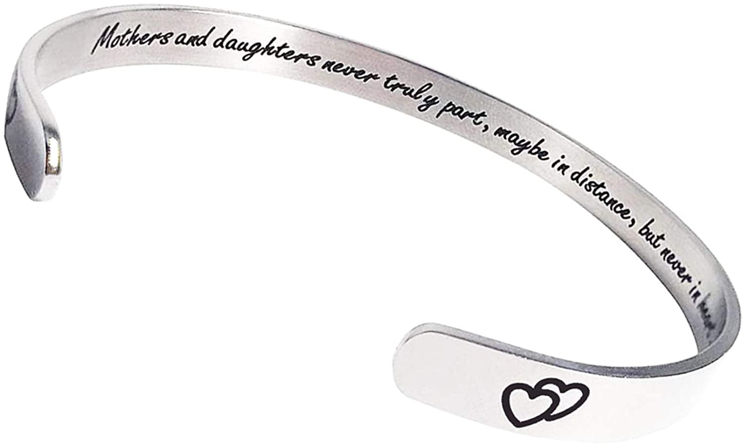 Whenever You Feel Overwhelmed Remember Bracelets Inspirational Gifts for Women Girls Cuff Bangle Stainless Steel Engraved Personalized Jewelry for Mom Daughter