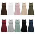 thumbnail image 3 of Womens Dresses Fashion Summer New Solid Color Women'S Round Neck Lace Sleeveless Dress Pleated Skirt, 3 of 6